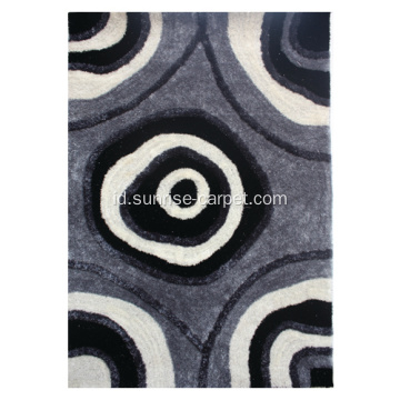 Polyester Thick Benang Shaggy Dengan Desain 3D